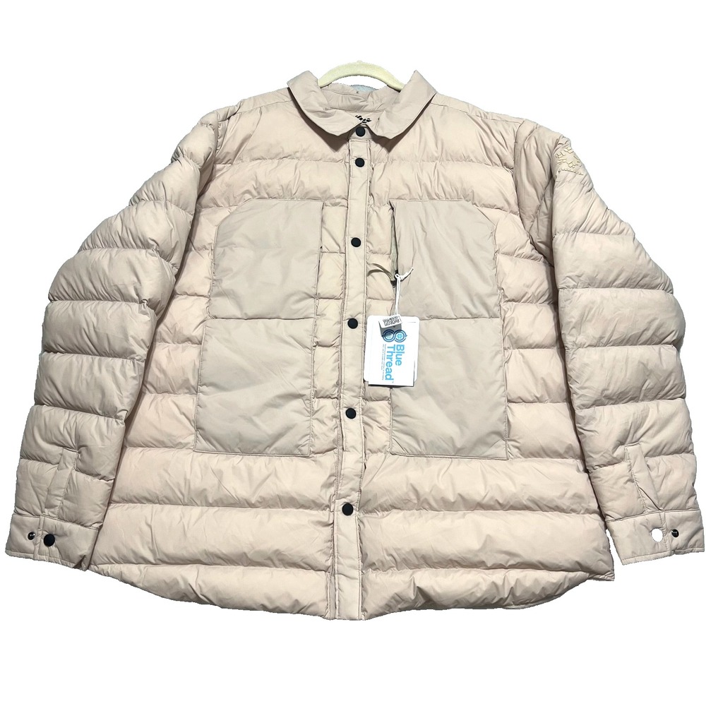 Obermeyer Men's 2XL Explorer Down Shirt Jacket Cement Beige NWT 600 Fill Puffer